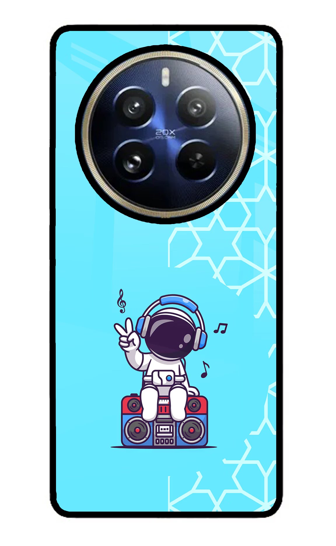 Cute Astronaut Chilling Realme P1 Pro 5G Glass Case Back Cover by Casekaro