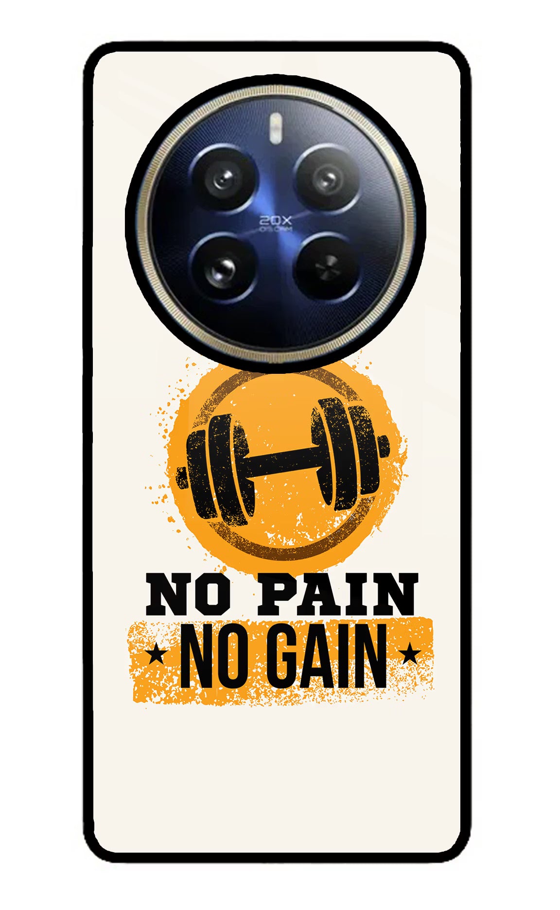 No Pain No Gain Realme P1 Pro 5G Glass Case Back Cover by Casekaro