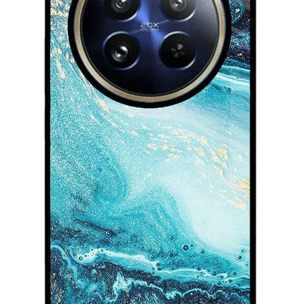 Blue Glitter Marble Realme P1 Pro 5G Glass Case