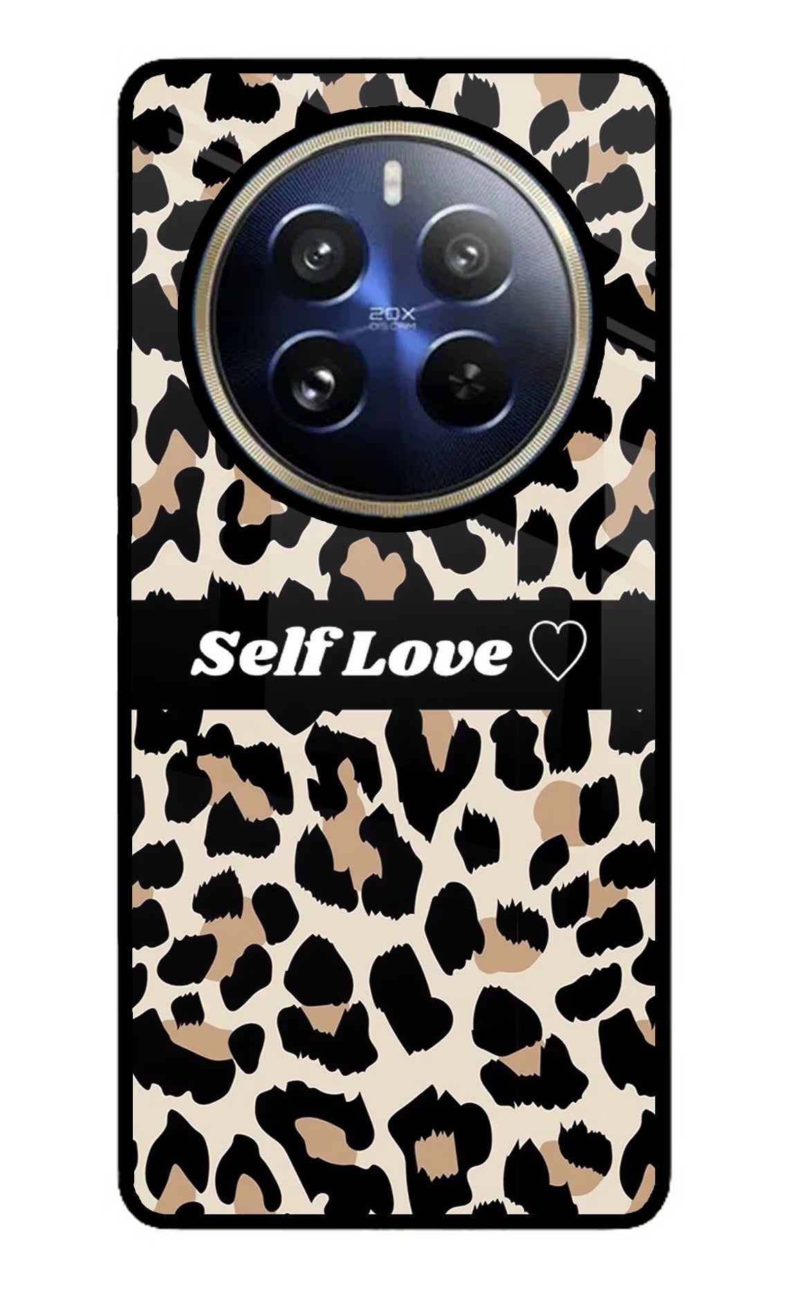 Leopard Print Self Love Realme P1 Pro 5G Glass Case Back Cover by Casekaro