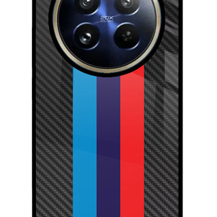 BMW Stripes Pattern Realme P1 Pro 5G Glass Case Back Cover by Casekaro
