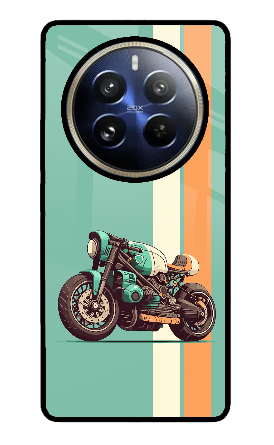 Striped Moto Drift Realme P1 Pro 5G Glass Case Back Cover by Casekaro