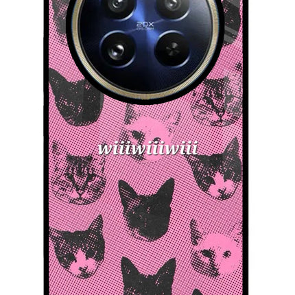 Pink Cats Realme P1 Pro 5G Glass Case