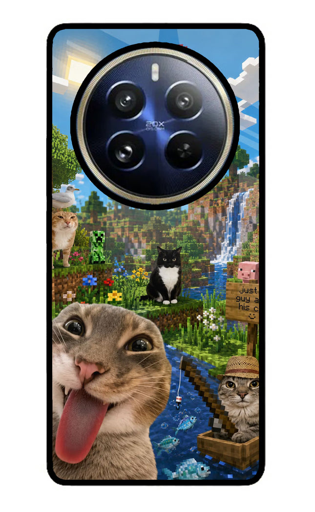 Minecraft Cat Chaos Realme P1 Pro 5G Glass Case