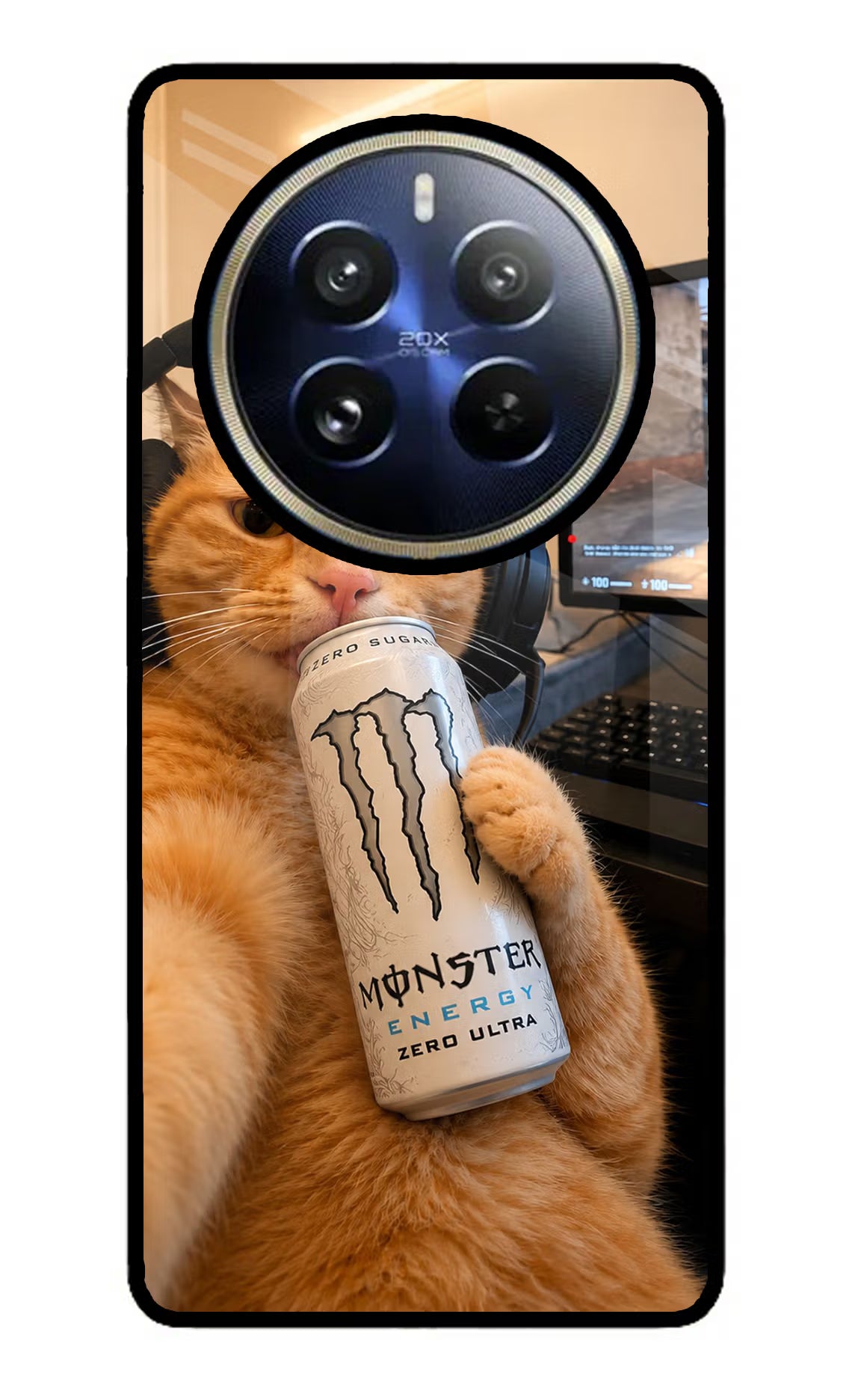 Gamer Cat Energy Realme P1 Pro 5G Glass Case