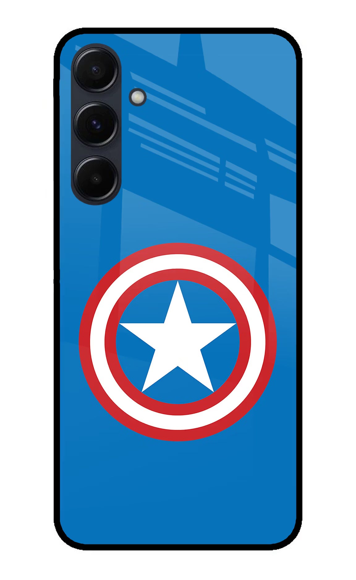 Captain America Logo Samsung A35 5G Glass Case Back Cover by Casekaro