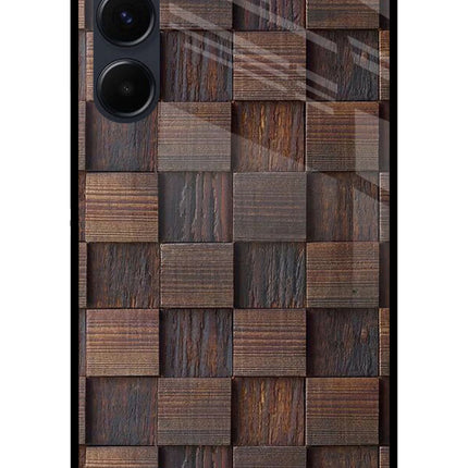 Wooden Cube Design Samsung A35 5G Glass Case