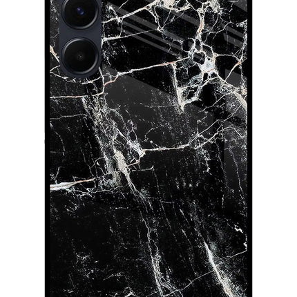 Black Marble Texture Samsung A35 5G Glass Case