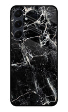 Black Marble Texture Samsung A35 5G Glass Case