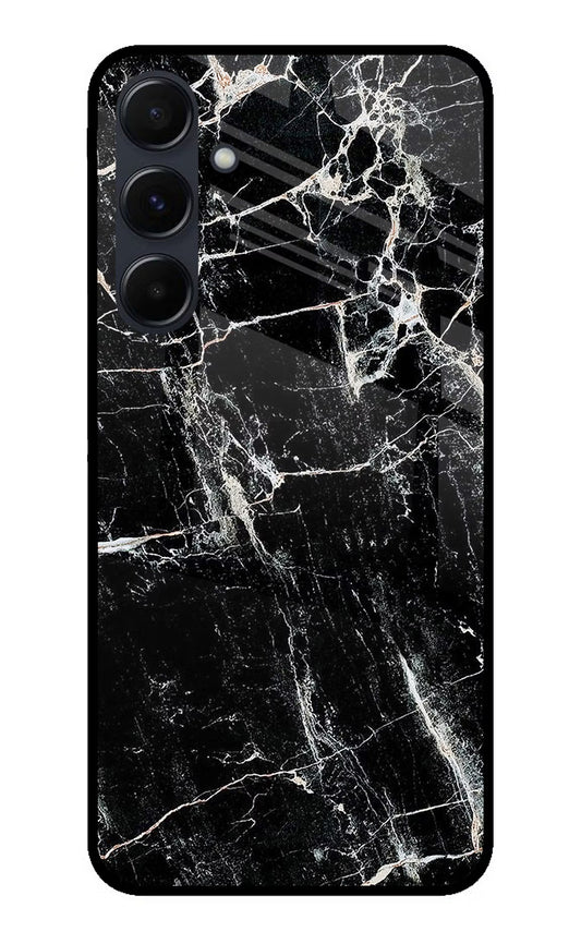 Black Marble Texture Samsung A35 5G Glass Case