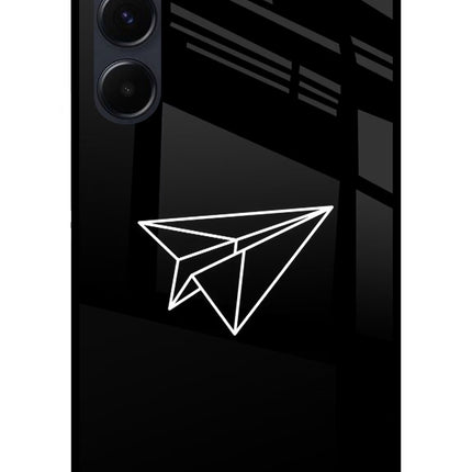 Paper Plane White Samsung A35 5G Glass Case