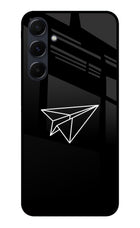 Paper Plane White Samsung A35 5G Glass Case