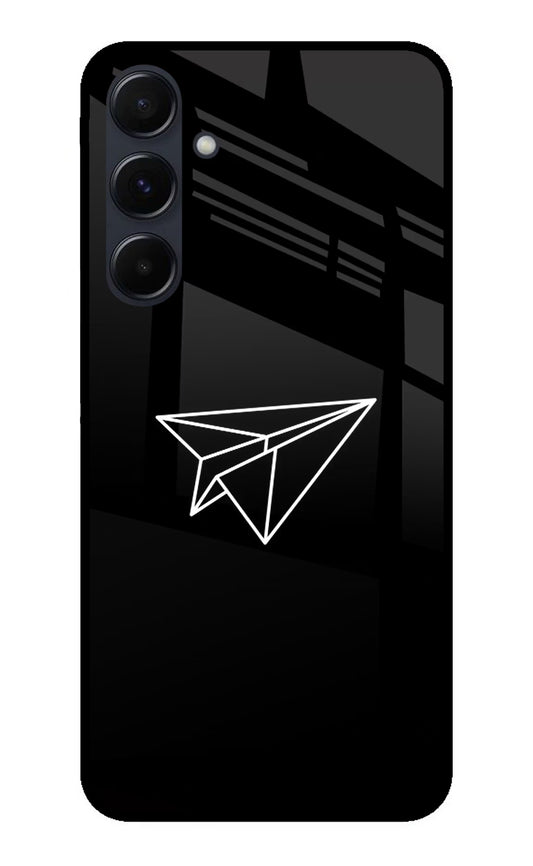 Paper Plane White Samsung A35 5G Glass Case