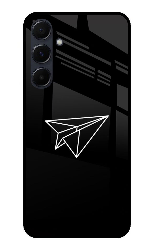 Paper Plane White Samsung A35 5G Glass Case