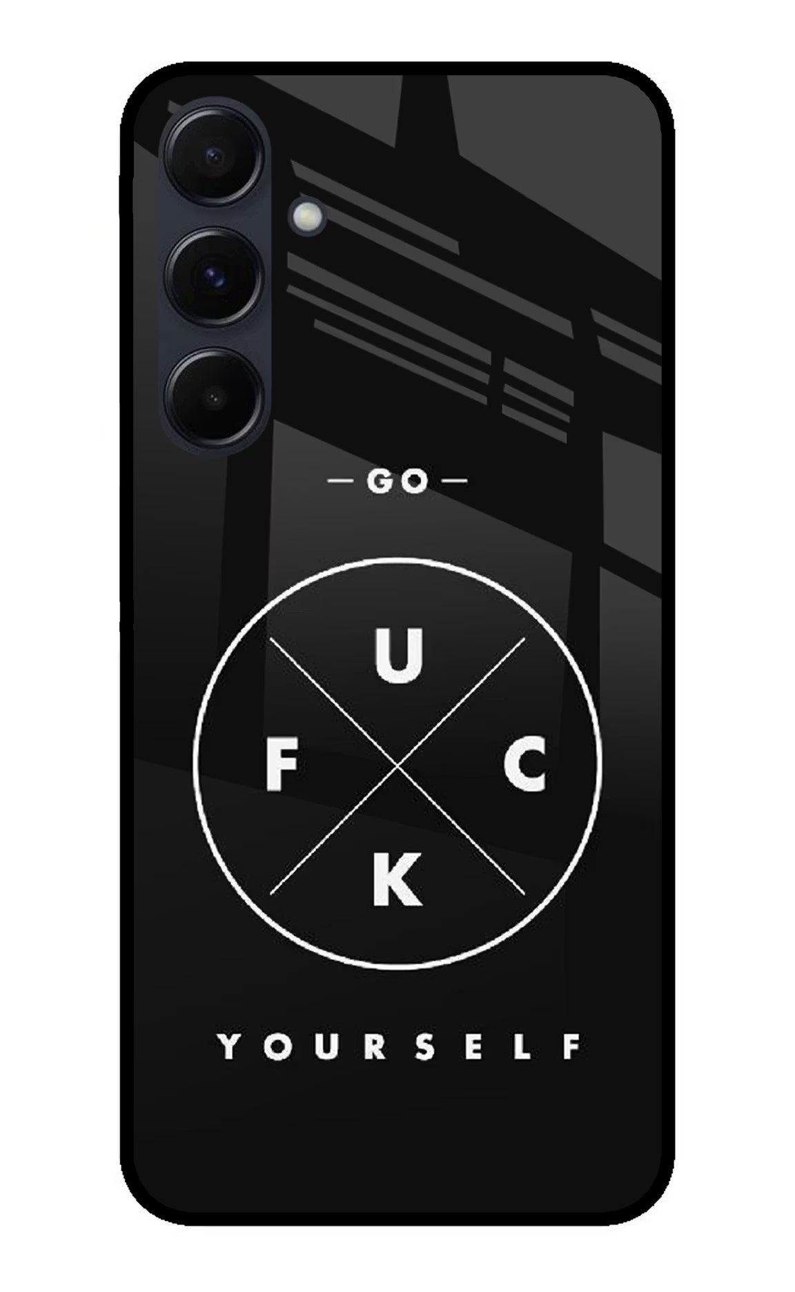 Go Fuck Yourself Samsung A35 5G Glass Case Back Cover by Casekaro