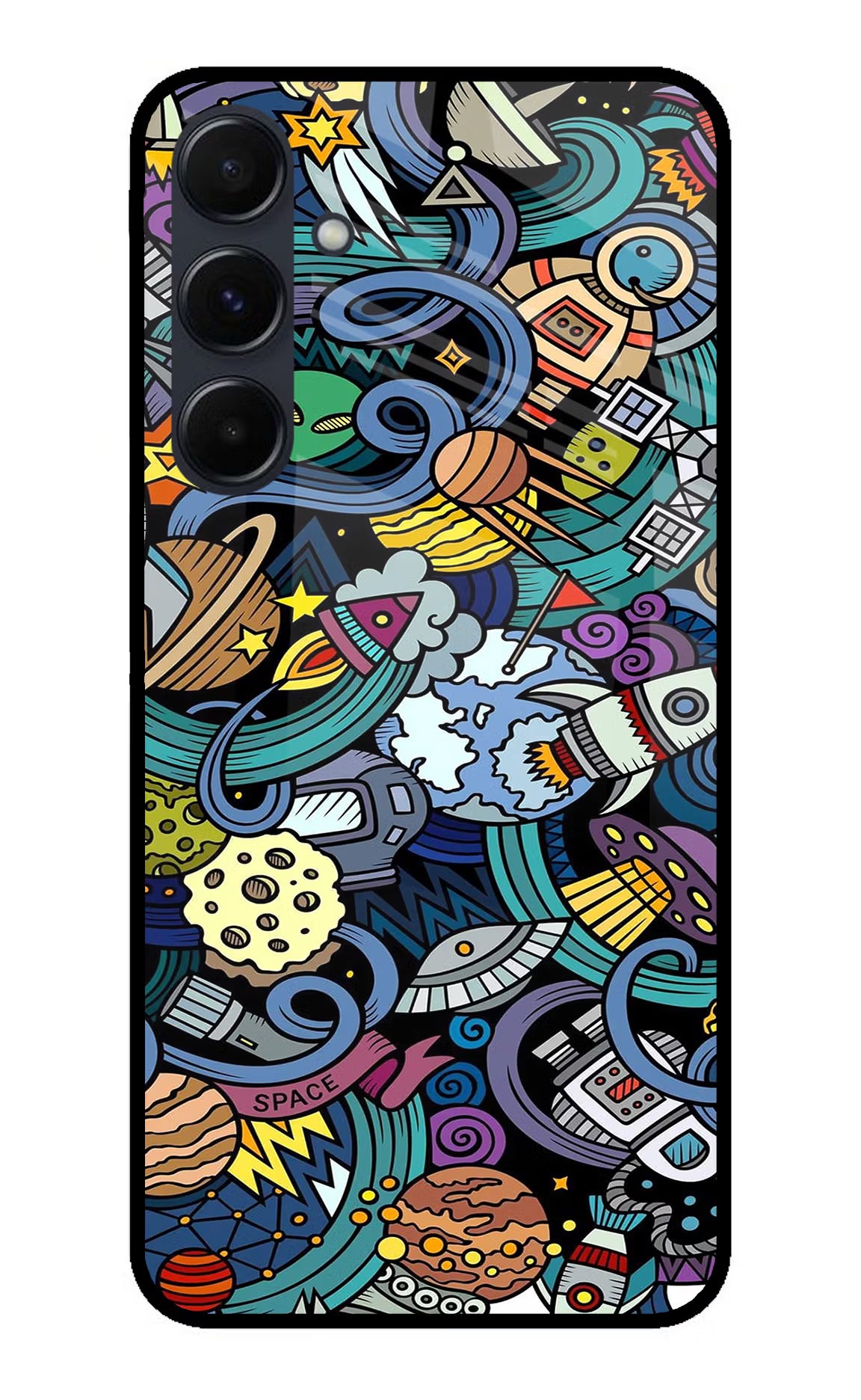 Space Abstract Samsung A35 5G Glass Case Back Cover by Casekaro