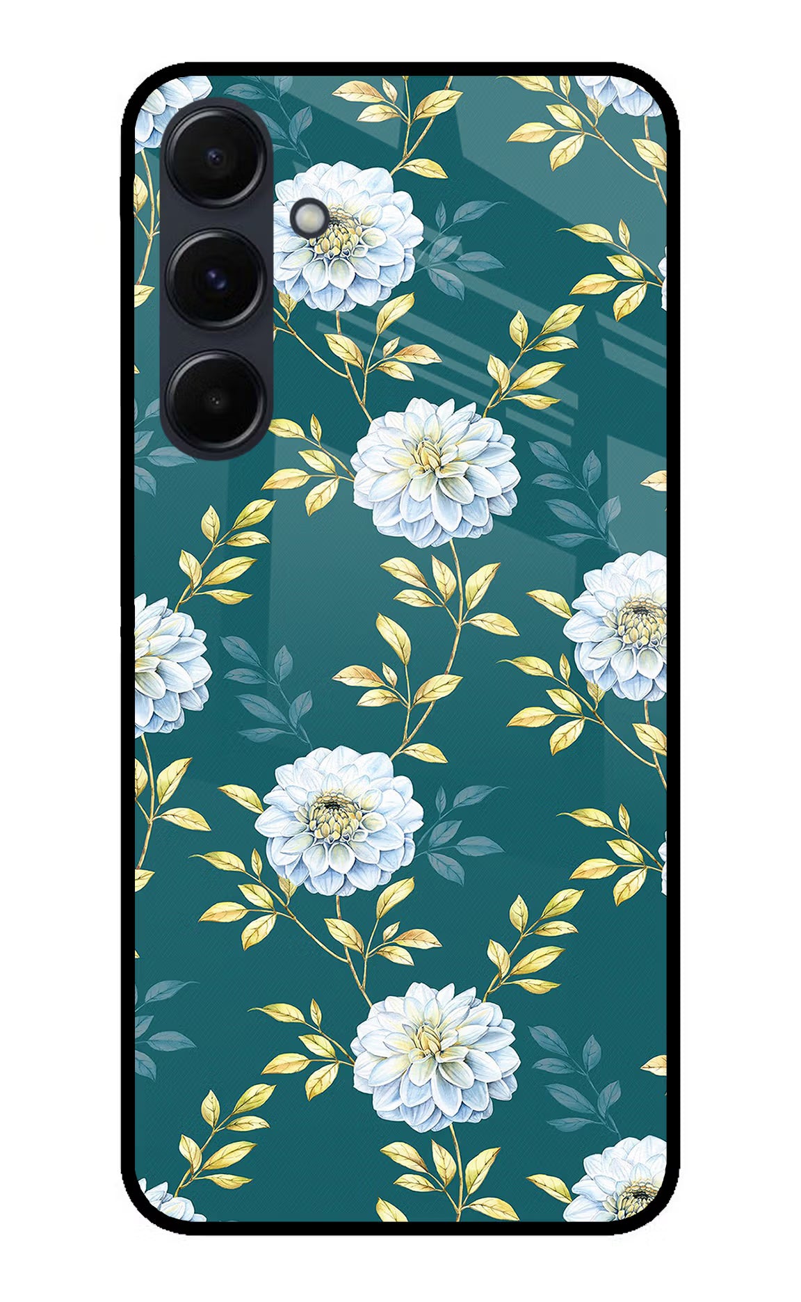 Flowers Samsung A35 5G Glass Case Back Cover by Casekaro
