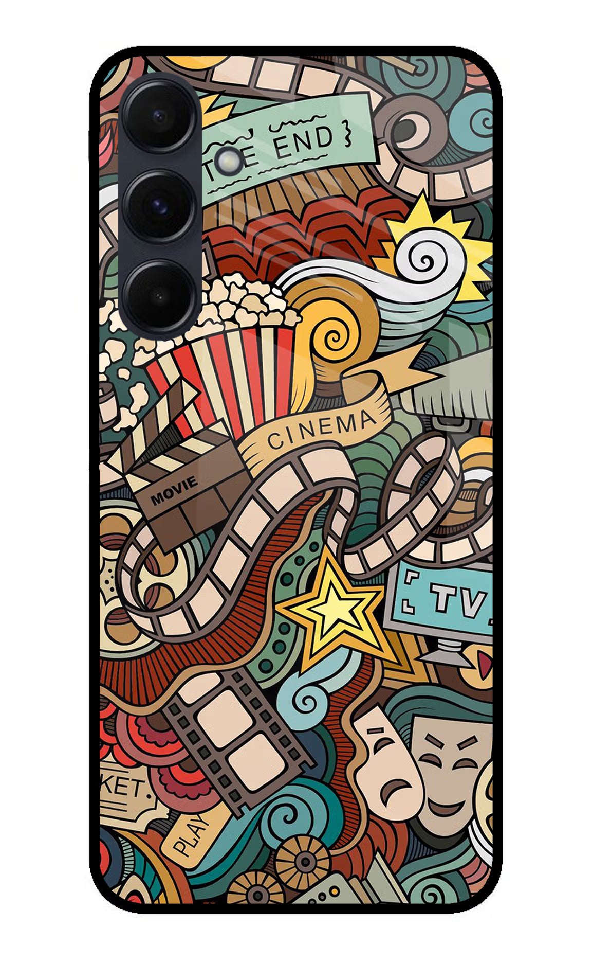 Cinema Abstract Samsung A35 5G Glass Case Back Cover by Casekaro
