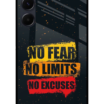 No Fear No Limits No Excuse Samsung A35 5G Glass Case