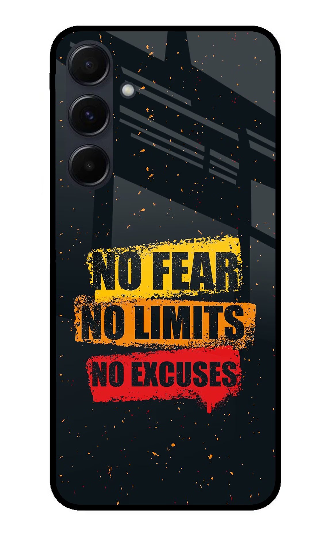 No Fear No Limits No Excuse Samsung A35 5G Glass Case Back Cover by Casekaro