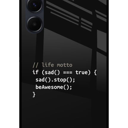 Life Motto Code Samsung A35 5G Glass Case