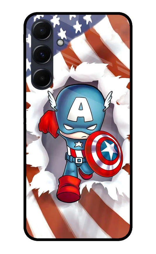 Captain America Samsung A35 5G Glass Case
