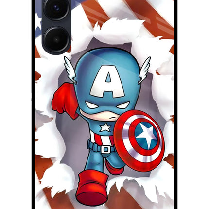 Captain America Samsung A35 5G Glass Case Back Cover by Casekaro