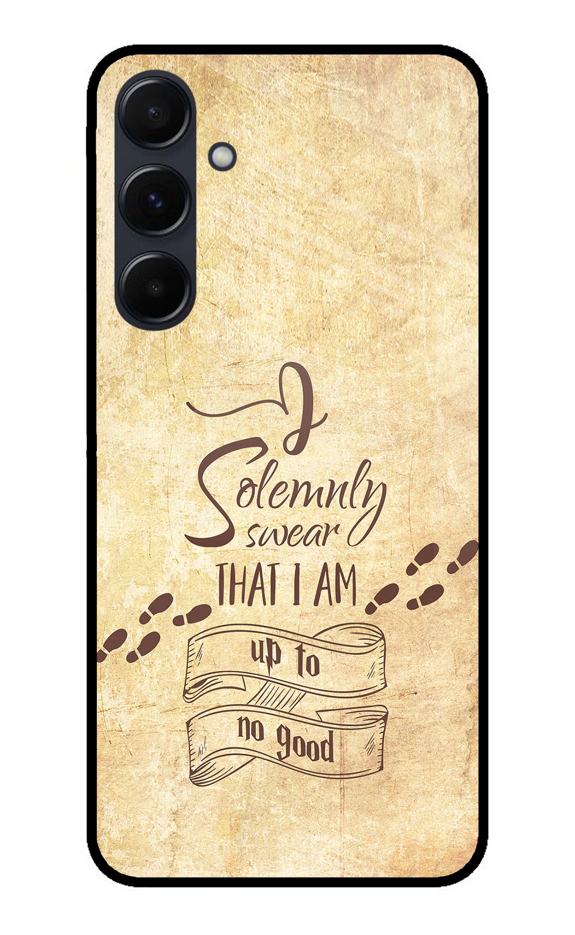 I Solemnly swear that i up to no good Samsung A35 5G Glass Case Back Cover by Casekaro