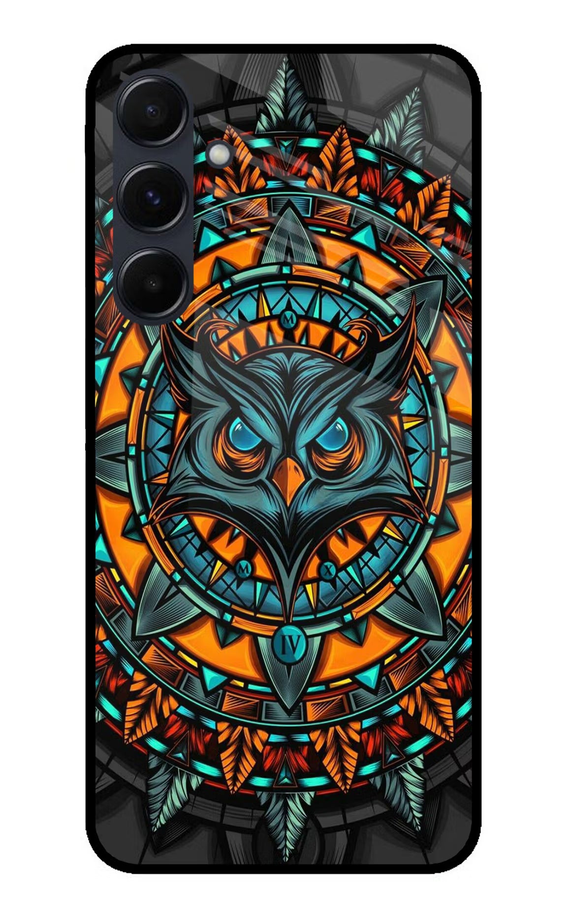 Angry Owl Art Samsung A35 5G Glass Case Back Cover by Casekaro