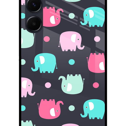 Elephants Samsung A35 5G Glass Case Back Cover by Casekaro