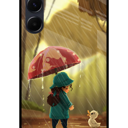 Rainy Day Samsung A35 5G Glass Case Back Cover by Casekaro
