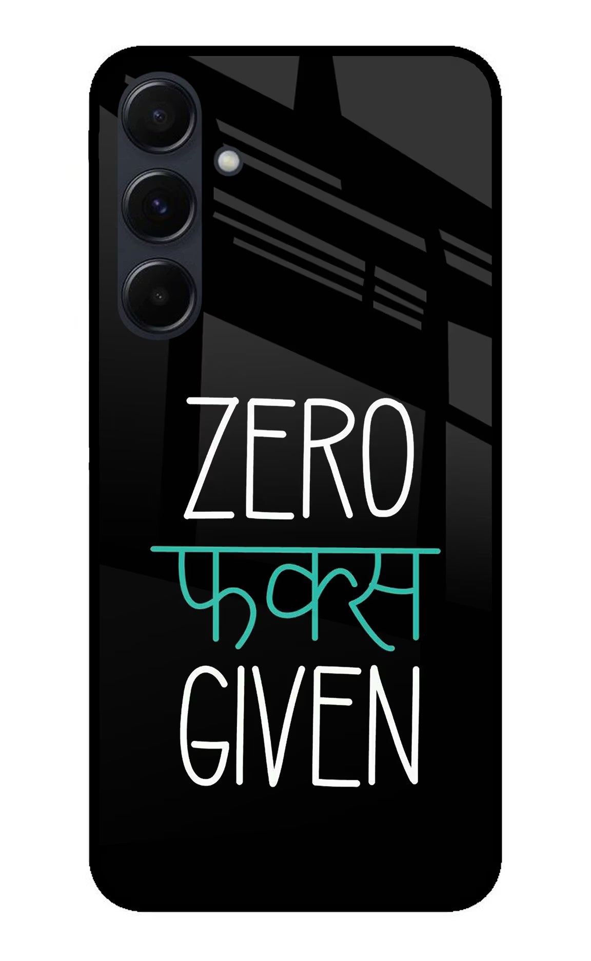 Zero Fucks Given Samsung A35 5G Glass Case Back Cover by Casekaro
