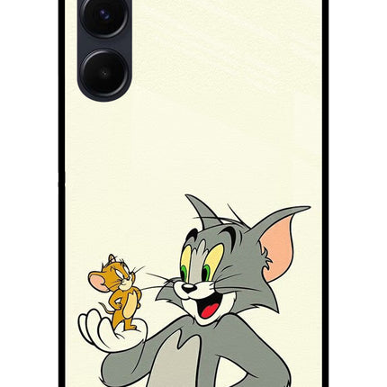 Tom & Jerry Samsung A35 5G Glass Case Back Cover by Casekaro