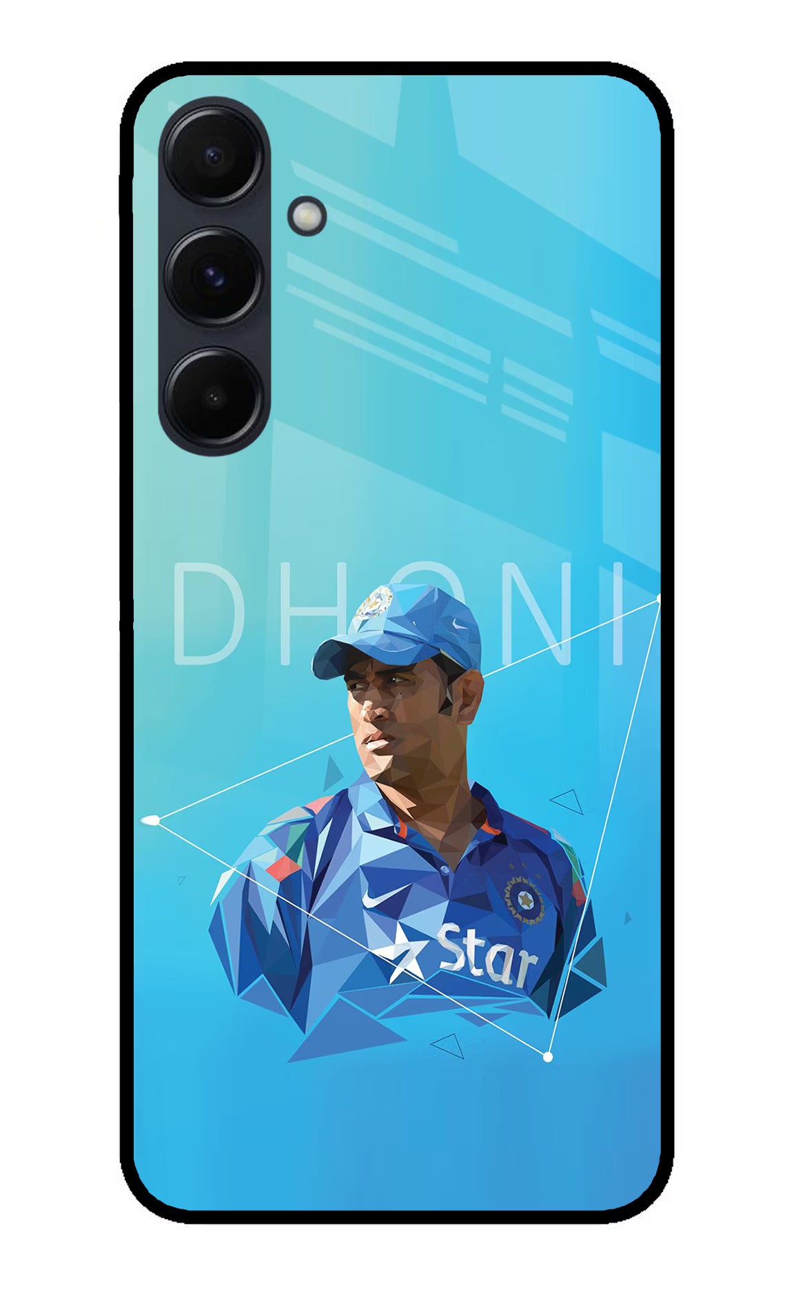 Dhoni Artwork Samsung A35 5G Glass Case Back Cover by Casekaro