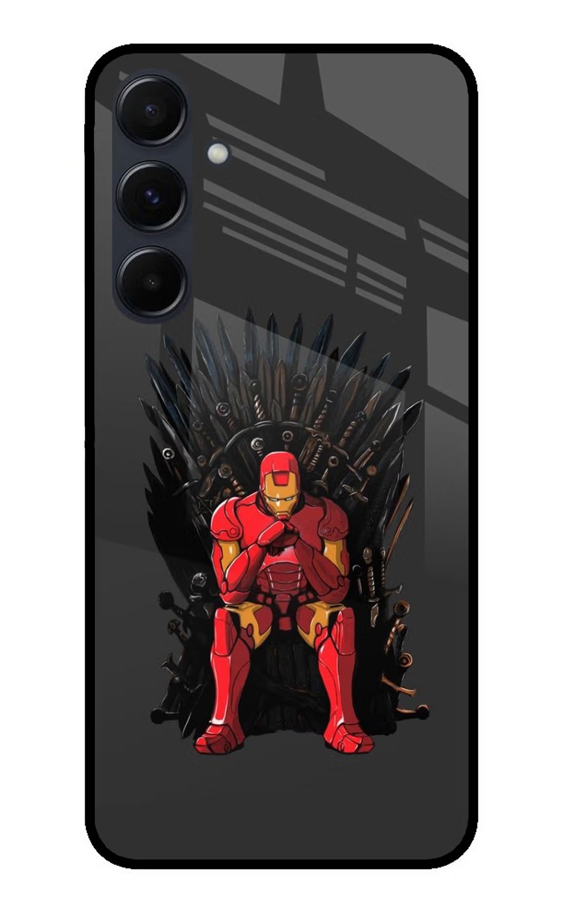 Ironman Throne Samsung A35 5G Glass Case Back Cover by Casekaro