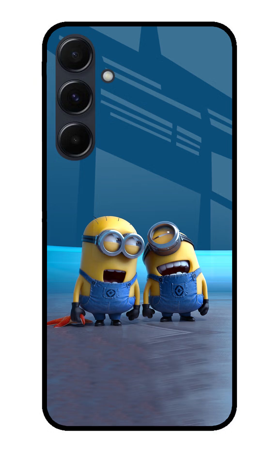 Minion Laughing Samsung A35 5G Glass Case Back Cover by Casekaro