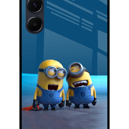 Minion Laughing Samsung A35 5G Glass Case Back Cover by Casekaro