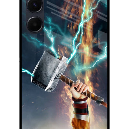 Thor Hammer Mjolnir Samsung A35 5G Glass Case Back Cover by Casekaro