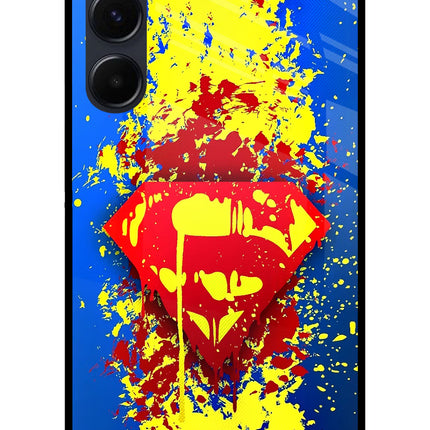 Superman logo Samsung A35 5G Glass Case Back Cover by Casekaro