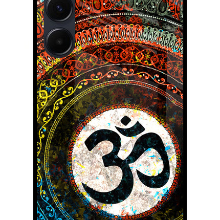 Om Cultural Samsung A35 5G Glass Case Back Cover by Casekaro