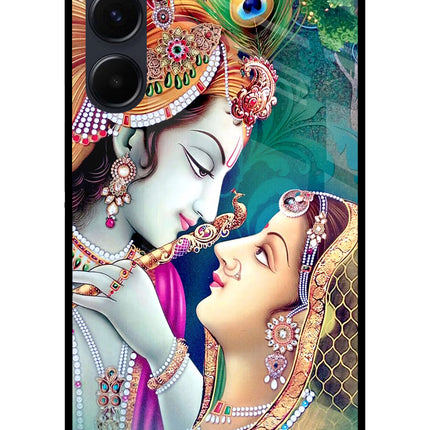 Lord Radha Krishna Samsung A35 5G Glass Case Back Cover by Casekaro