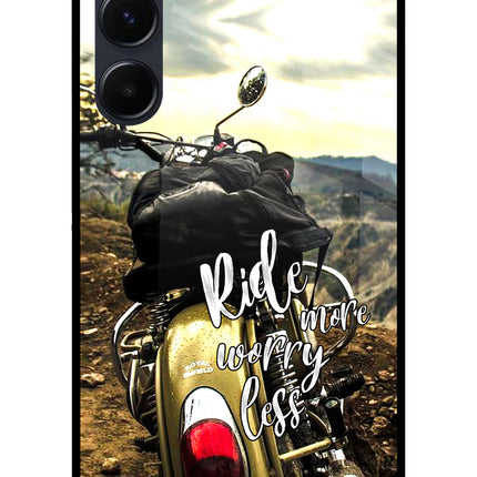 Ride More Worry Less Samsung A35 5G Glass Case