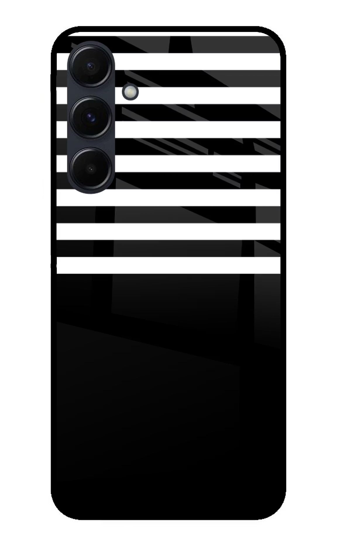 Black and White Print Samsung A35 5G Glass Case Back Cover by Casekaro