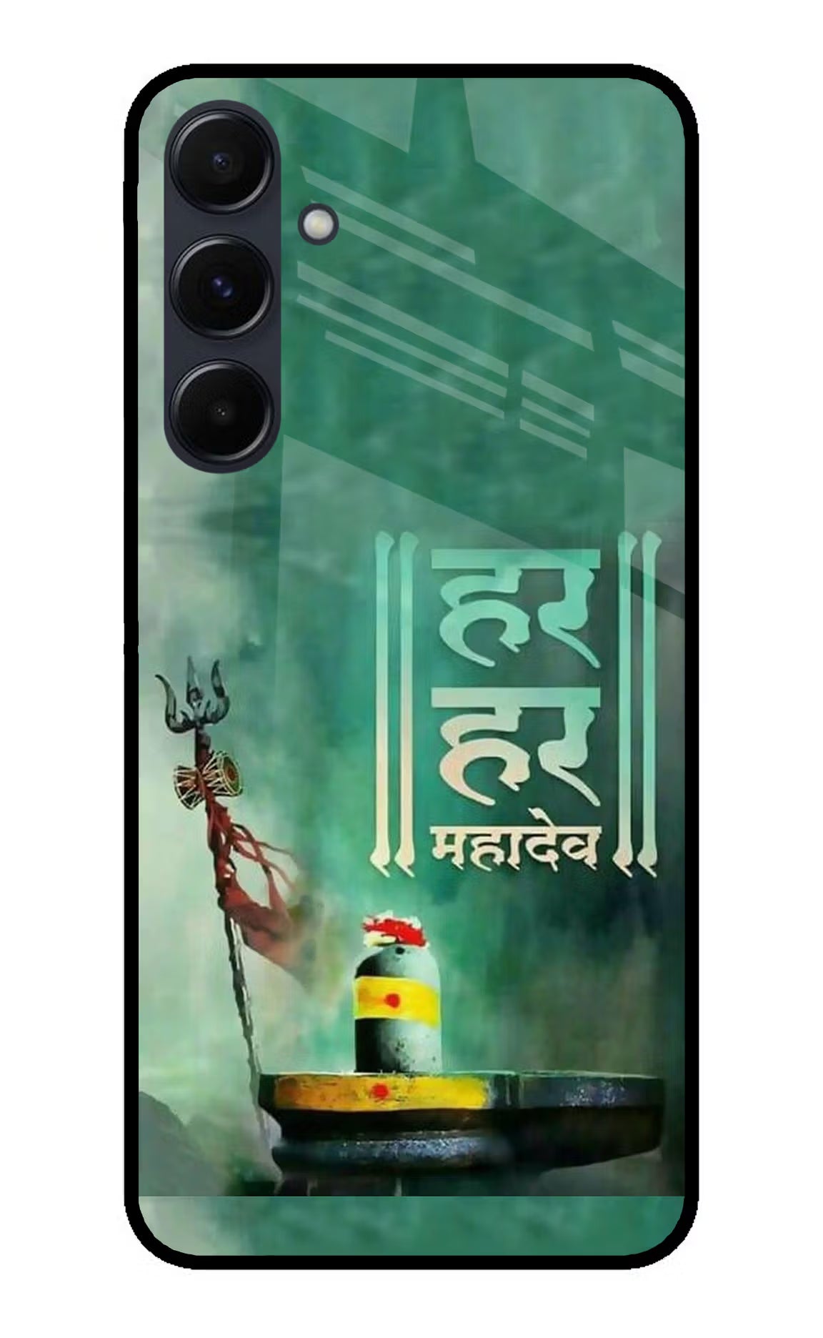 Har Har Mahadev Shivling Samsung A35 5G Glass Case Back Cover by Casekaro
