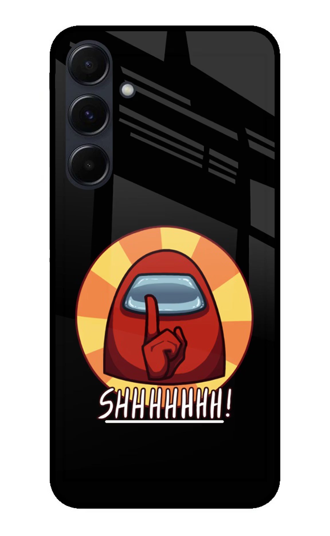 Among Us Shhh! Samsung A35 5G Glass Case Back Cover by Casekaro