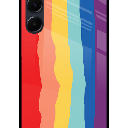 Rainbow Samsung A35 5G Glass Case Back Cover by Casekaro