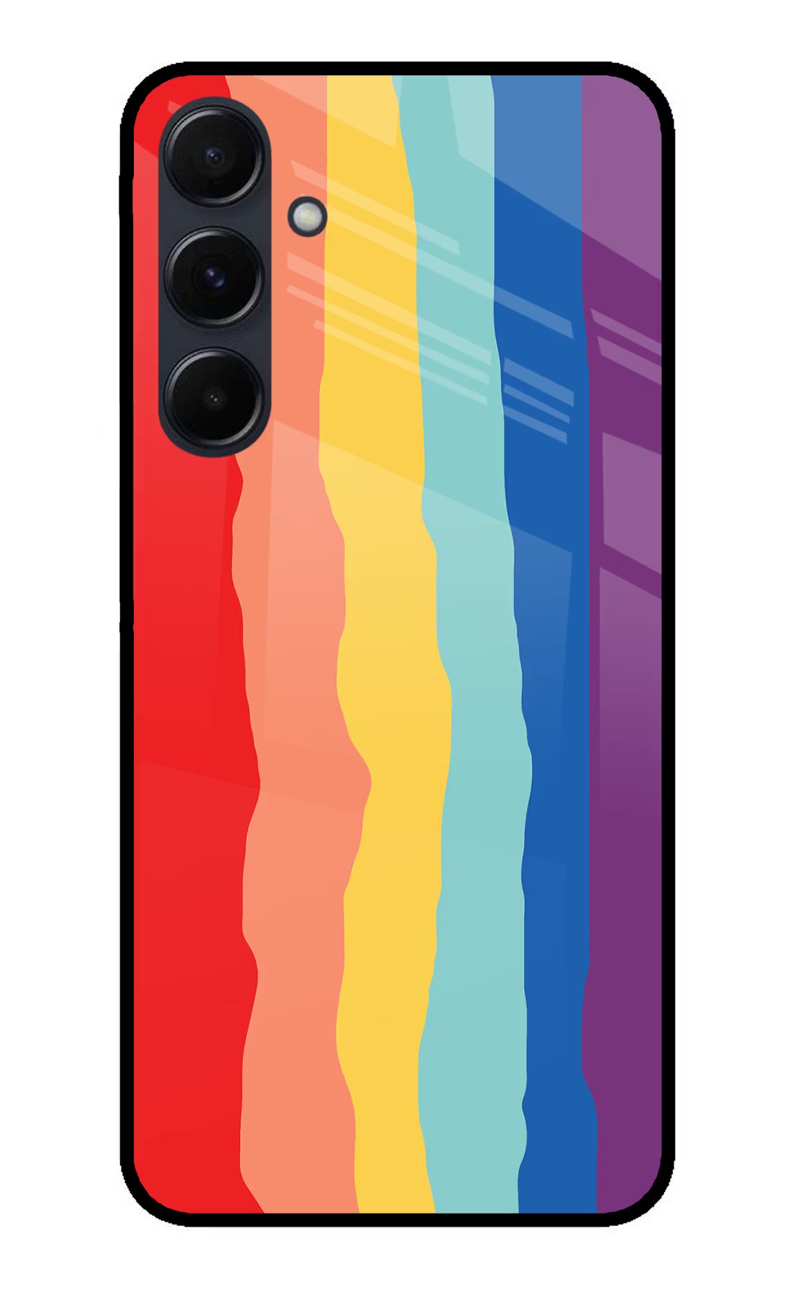 Rainbow Samsung A35 5G Glass Case Back Cover by Casekaro