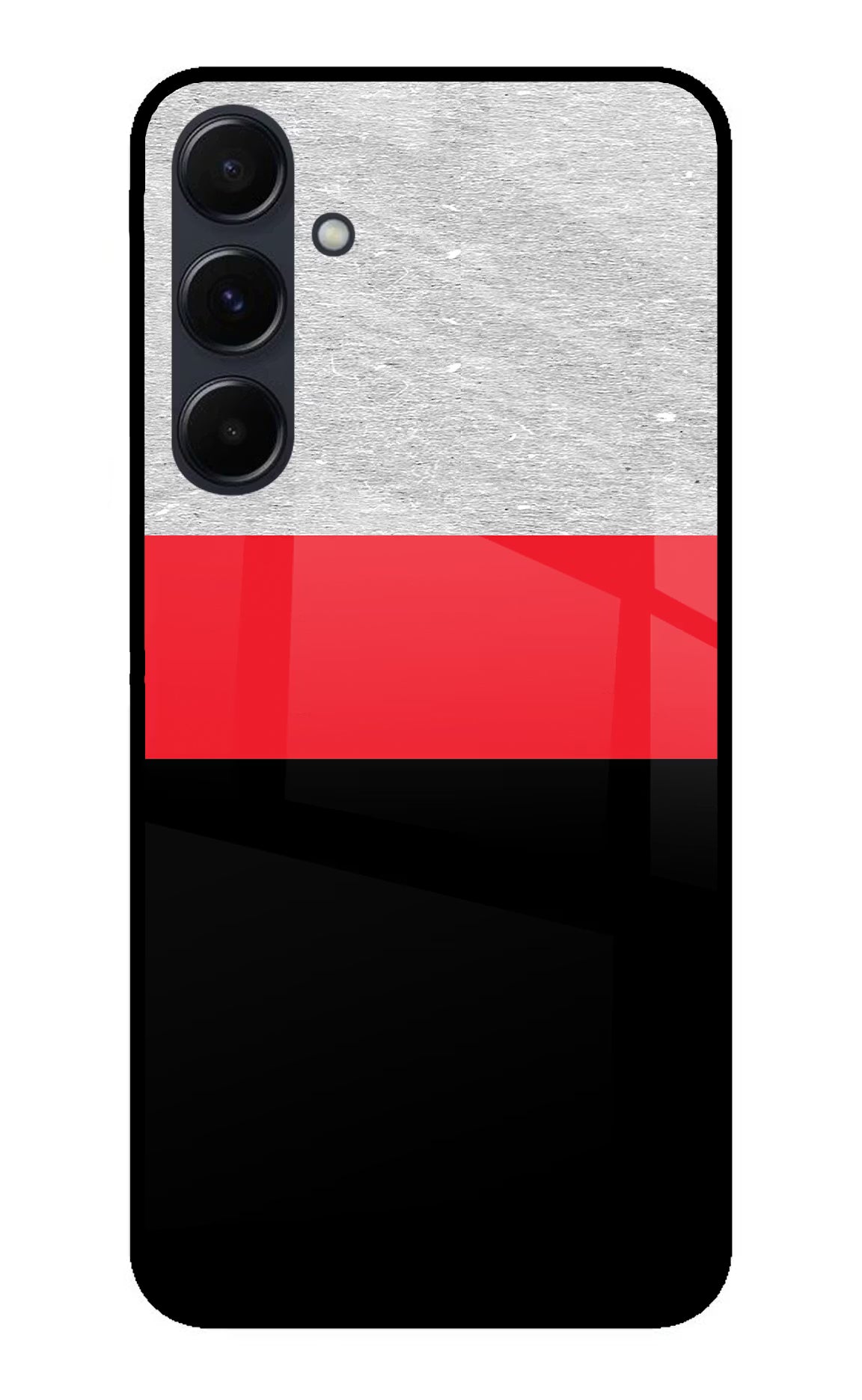 Tri Color Pattern Samsung A35 5G Glass Case Back Cover by Casekaro