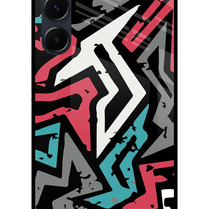 Geometric Graffiti Samsung A35 5G Glass Case Back Cover by Casekaro