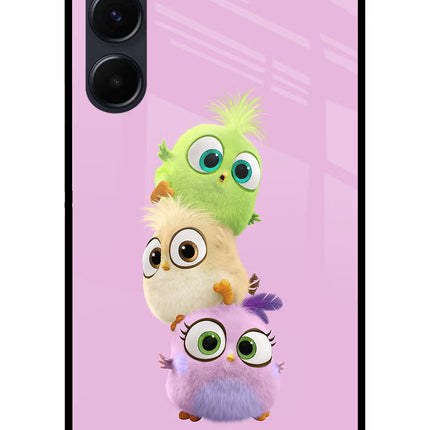 Cute Little Birds Samsung A35 5G Glass Case Back Cover by Casekaro